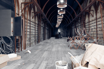 Renovation in the old room to open a cafe. overhaul of the premises for a cafe or restaurant