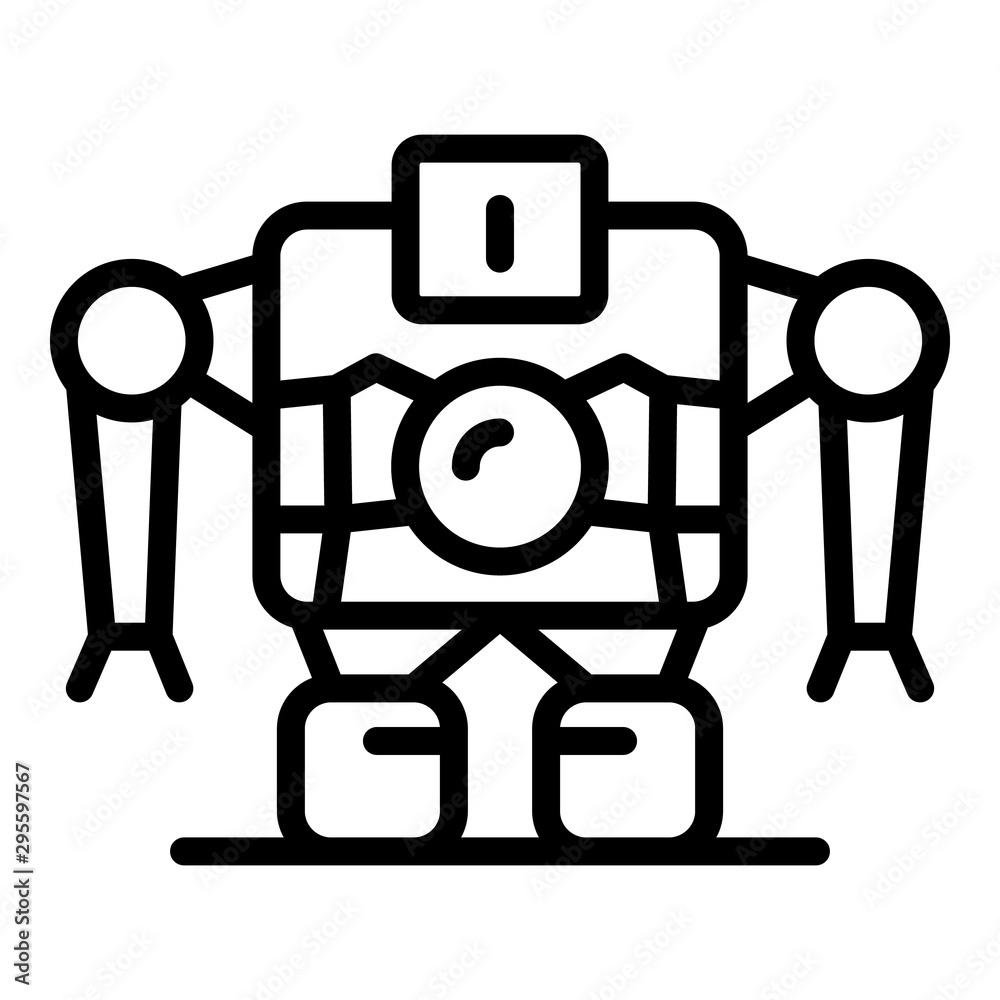 Poster robot machine icon. outline robot machine vector icon for web design isolated on white background