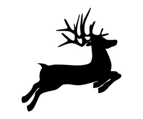 Reindeer is skipping for Christmas. Icon isolated on white