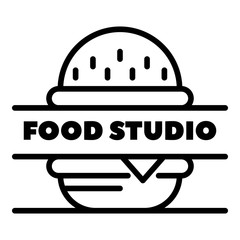 Food studio logo. Outline food studio vector logo for web design isolated on white background