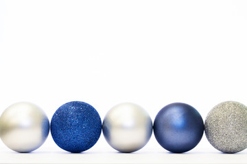 Christmas decorations with place for text on white background