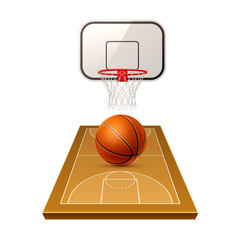 Vector 3d basketball playground model for betting