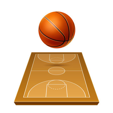 Vector 3d basketball playground model for betting
