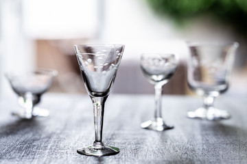 Four vintage glass