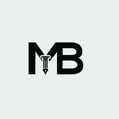 MB initials law logo icon vector