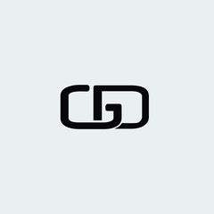 GD initials black letters logo icon vector 