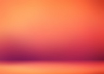 Red orange transition gradient abstract 3d background. Studio plain template. Vibrant colors.