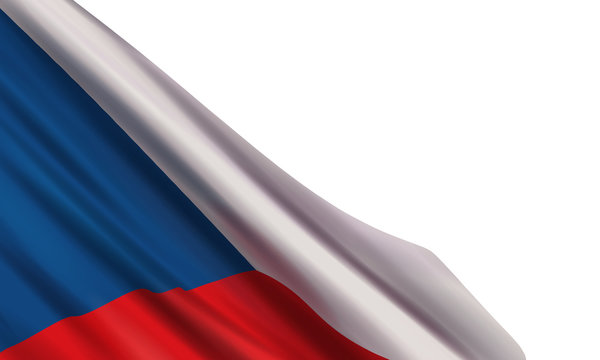 Background with a realistic flag of the Czech Republic isolated on a white background. Vector element for Restoration Day of the Independent Czech State, Independent Czechoslovak State Day.