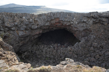 Surthellir Caves are tunnels created by volcanic activity, Iceland