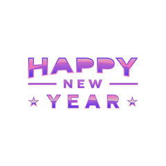logo design vector template writing happy new year with colorful styles