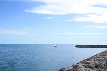 Fototapeta na wymiar Marina of Palavas les flots, a seaside resort of the Languedoc coast, France