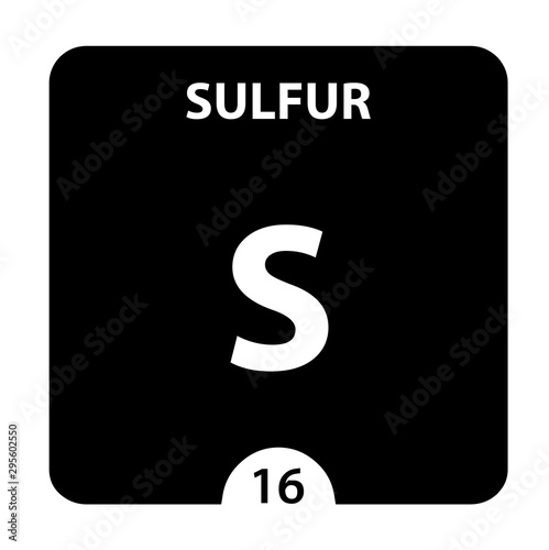 sulfur symbol sign sulfur with atomic number and atomic sulfur periodic table