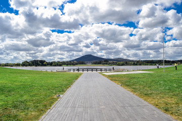 camberra captal of australia, amazing view of the lake