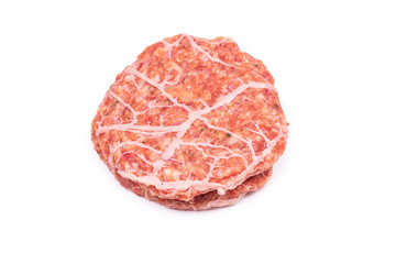 Burger cutlet isolated on white.