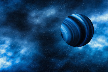 Stars, planet and galaxy in cosmos universe, space and time travel science background