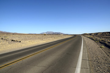 The long hot road in the death valley national park