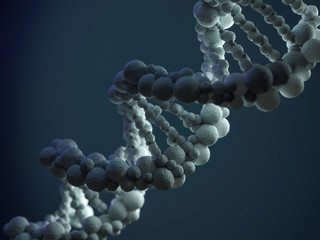 DNA chain. Abstract scientific background. 3D rendering