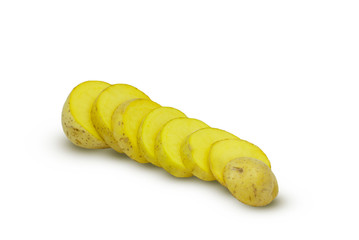 Potato slice isolated on white background with clipping path