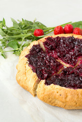 Rustic Cherry Pie, Gray Background