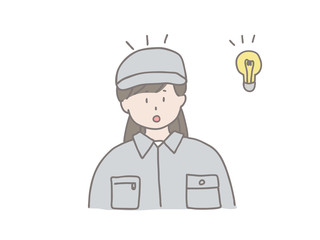 作業服帽子女性バストアップ