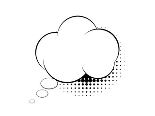 Comic book speech bubble and explosion with cloud.
