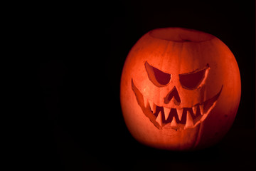 Scary orange Jack O´Lantern halloween pumpkin