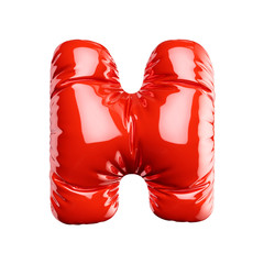 Alphabet red balloon letter font text character H