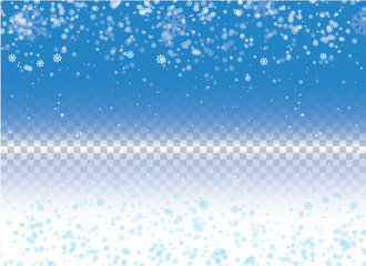 Isolated snowflakes, snow fall in different shapes. Christmas or New Year theme for holiday cards backgrounds. Vector realistic illustration Isolated with no background.