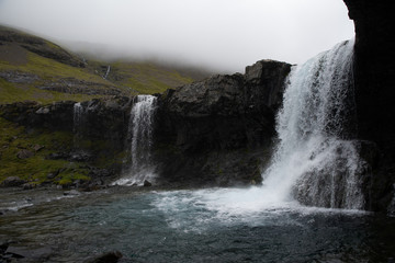 Waterfall, Iceland - The Skutafoss waterfalls, Hofn, Iceland