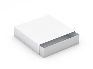 White box mock up isolated on white background. 3D
