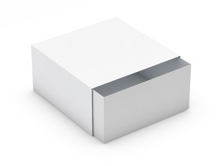 White box mock up isolated on white background. 3D