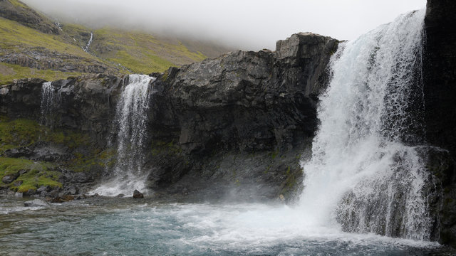 Waterfall, Iceland - The Skutafoss waterfalls, Hofn, Iceland