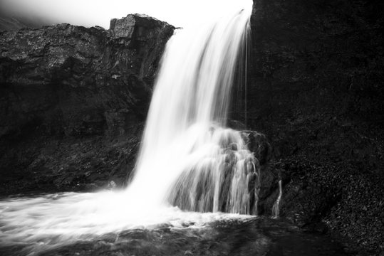 Waterfall, Iceland - The Skutafoss waterfalls, Hofn, Iceland