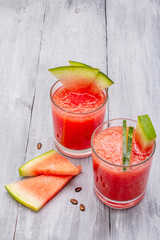 Fresh juice of watermelon, smoothie, cocktail. Sweet summer dessert healthy food concept