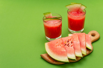 Fresh juice of watermelon, smoothie, cocktail. Sweet summer dessert healthy food concept