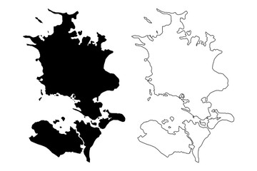 Region Zealand (Kingdom of Denmark) map vector illustration, scribble sketch Sjalland map