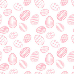 Easter egg seamless pattern. Pastel color, holiday eggs texture. Simple abstract decorative template for Happy Easter celebration. Stylized cute ornament wallpaper, card, fabric. Vector illustration
