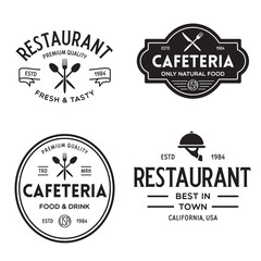 Fototapeta premium Vintage Restaurant Logos Design Templates Set. Vector design elements, Restaurant and Cafe icons.