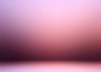 Pink blurred 3d background. Abstract empty room template. Smooth wall and floor texture.