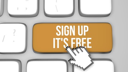 Free sign up keyboard key animation