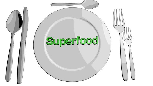 Superfood diet concept cartoon clip