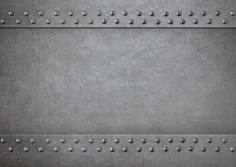 Metal with rivets 3d illustration background © Andrey Kuzmin