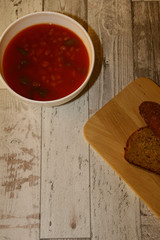 serbian bean soup, cooking, eating, close-up