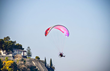 Beautiful day for paragliding at Nafplion,Greece