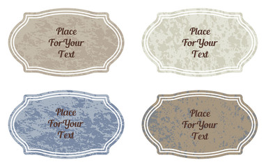 Set of retro vintage colorful labels and stickers  for greetings, promotion and price. Vector elements with scratched effect  for posters, sites, web, shops.