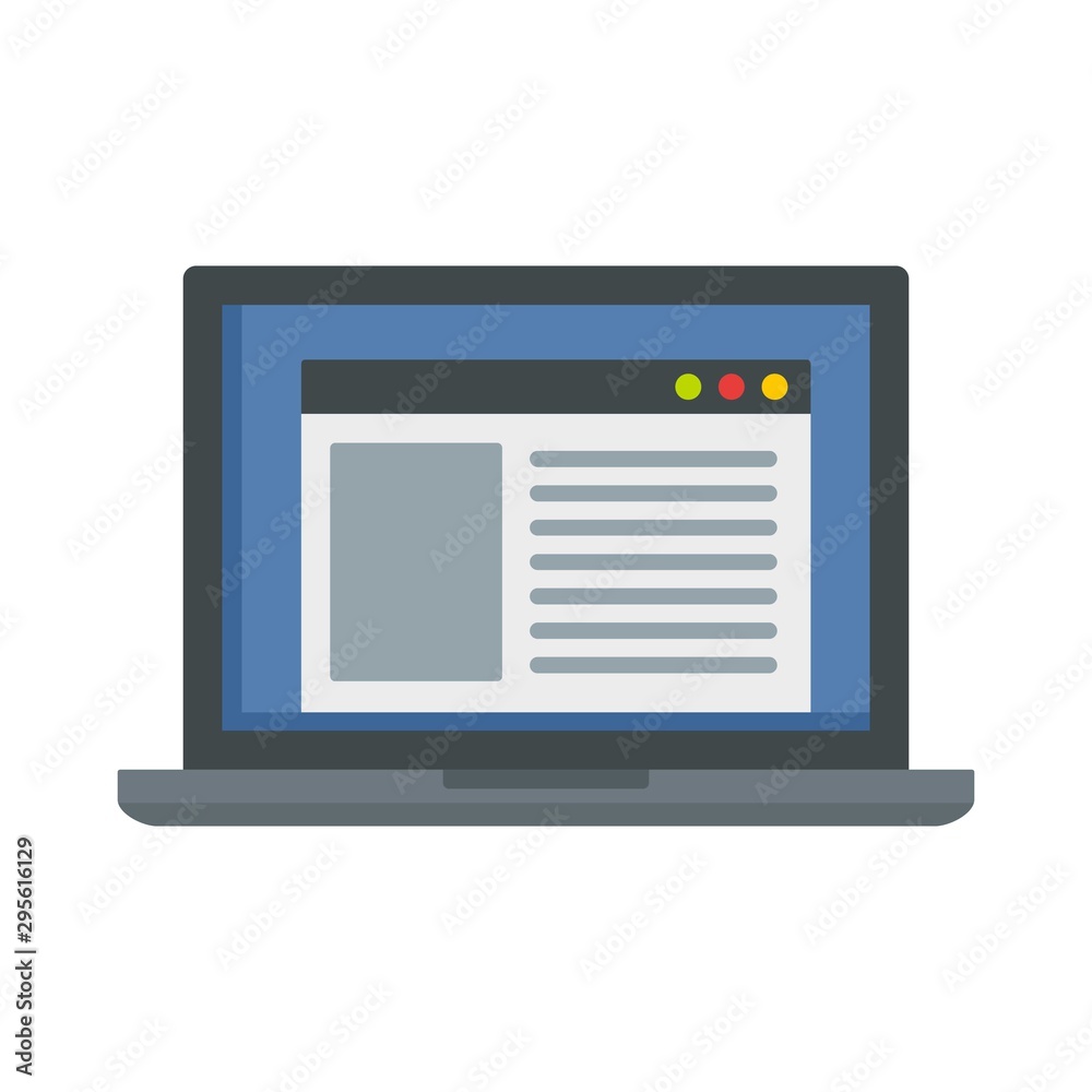 Poster virtual computer learning icon. flat illustration of virtual computer learning vector icon for web d