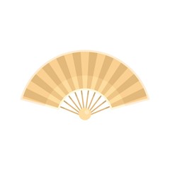 Wood hand fan icon. Flat illustration of wood hand fan vector icon for web design