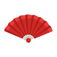 Folded hand fan icon. Flat illustration of folded hand fan vector icon for web design