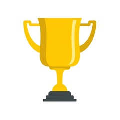 American football gold cup icon. Flat illustration of american football gold cup vector icon for web design