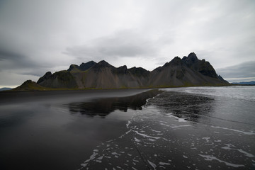 Vestrahorn Stockknes mountain from the west side Iceland.